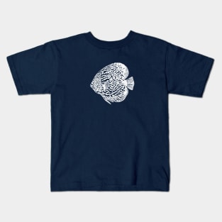 Discus Fish or Pompadour Fish - animal ink drawing Kids T-Shirt